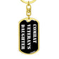 Combat Veteran's Daughter v3 - Luxury Dog Tag Keychain