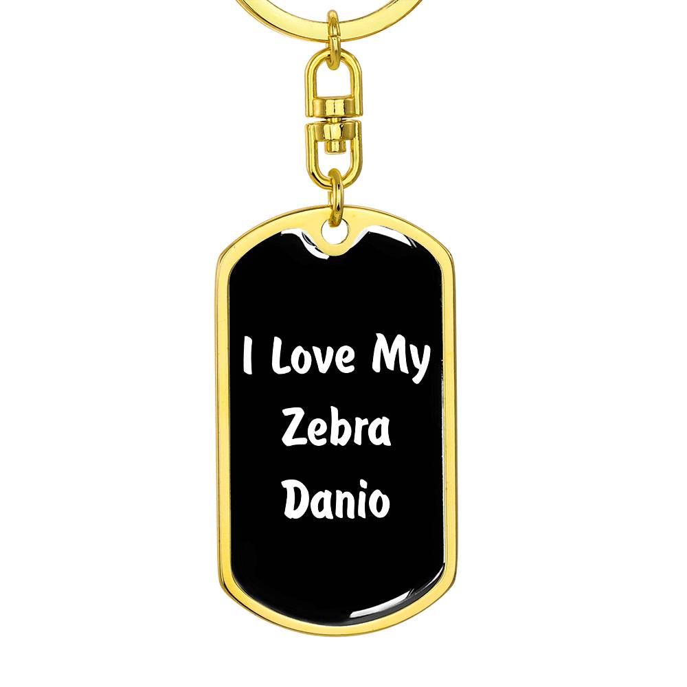 Love My Zebra Danio v3 - Luxury Dog Tag Keychain