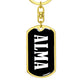 Alma v01w - Luxury Dog Tag Keychain