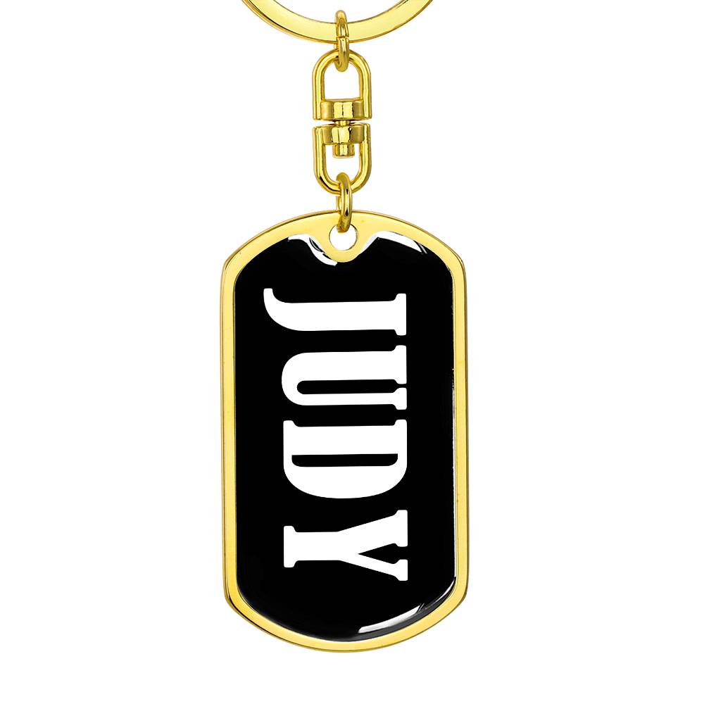 Judy v01w - Luxury Dog Tag Keychain