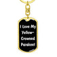 Love My Yellow-Crowned Parakeet v3 - Luxury Dog Tag Keychain