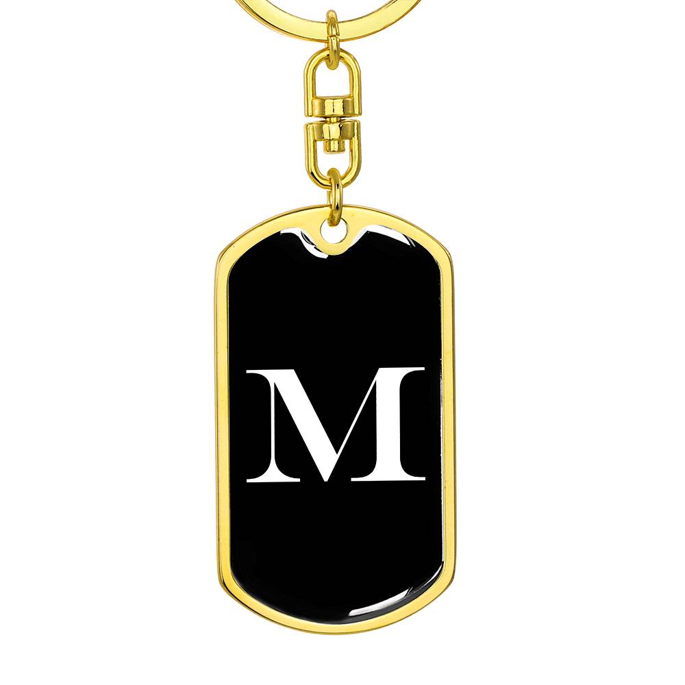 Initial M v3a - Luxury Dog Tag Keychain