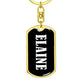 Elaine v01w - Luxury Dog Tag Keychain