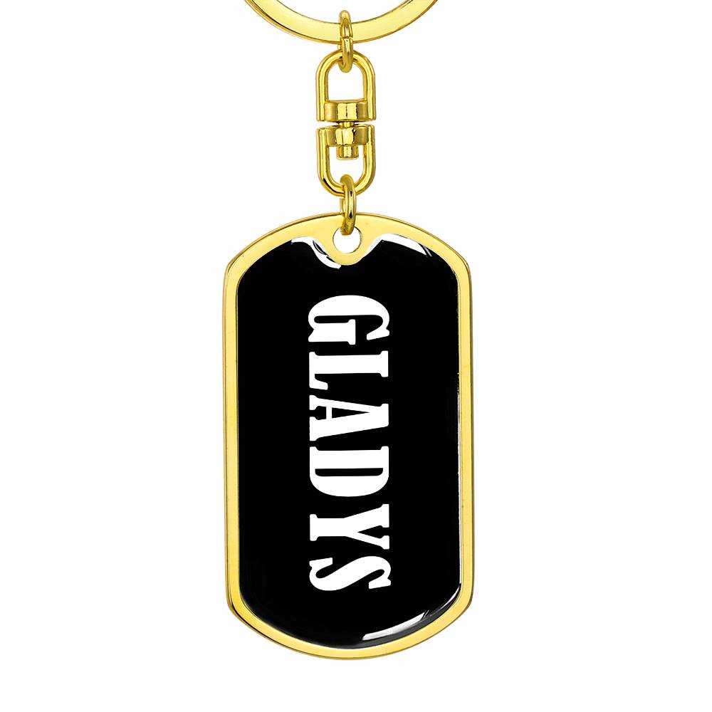 Gladys v01w - Luxury Dog Tag Keychain