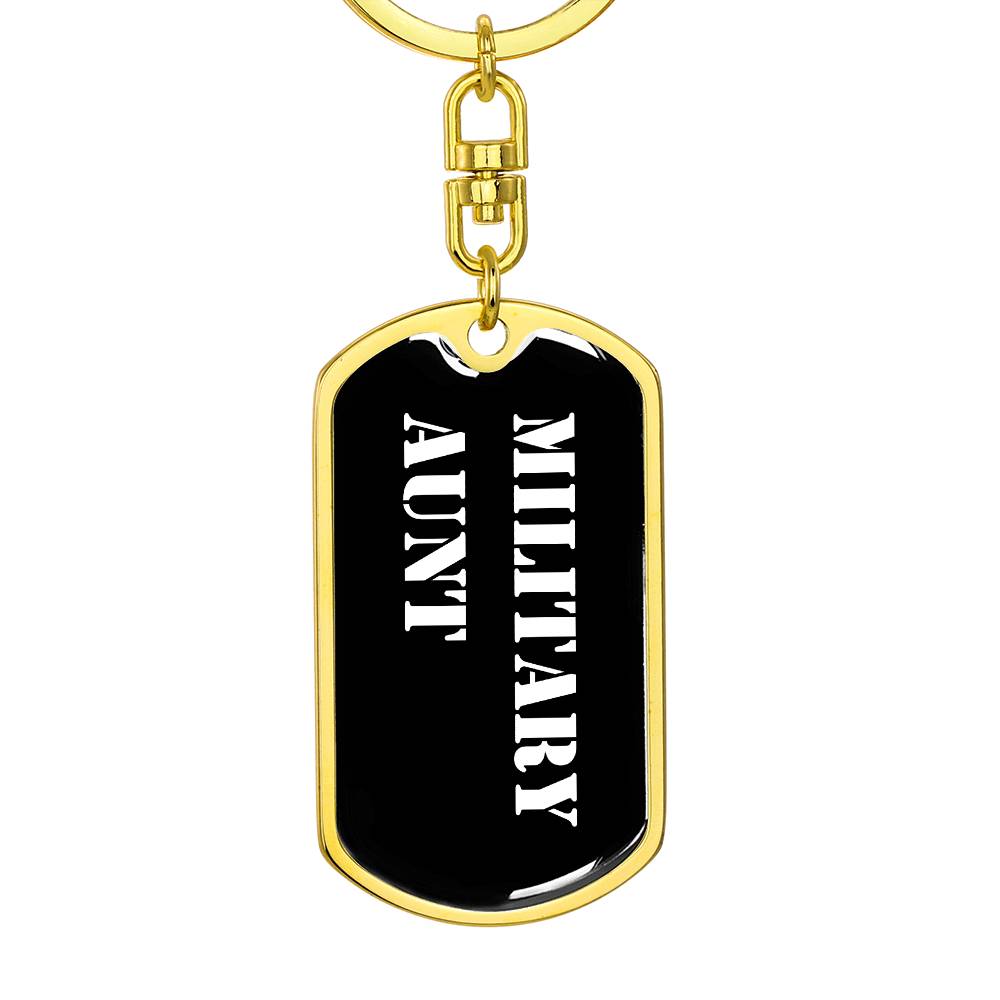Military Aunt v3 - Luxury Dog Tag Keychain
