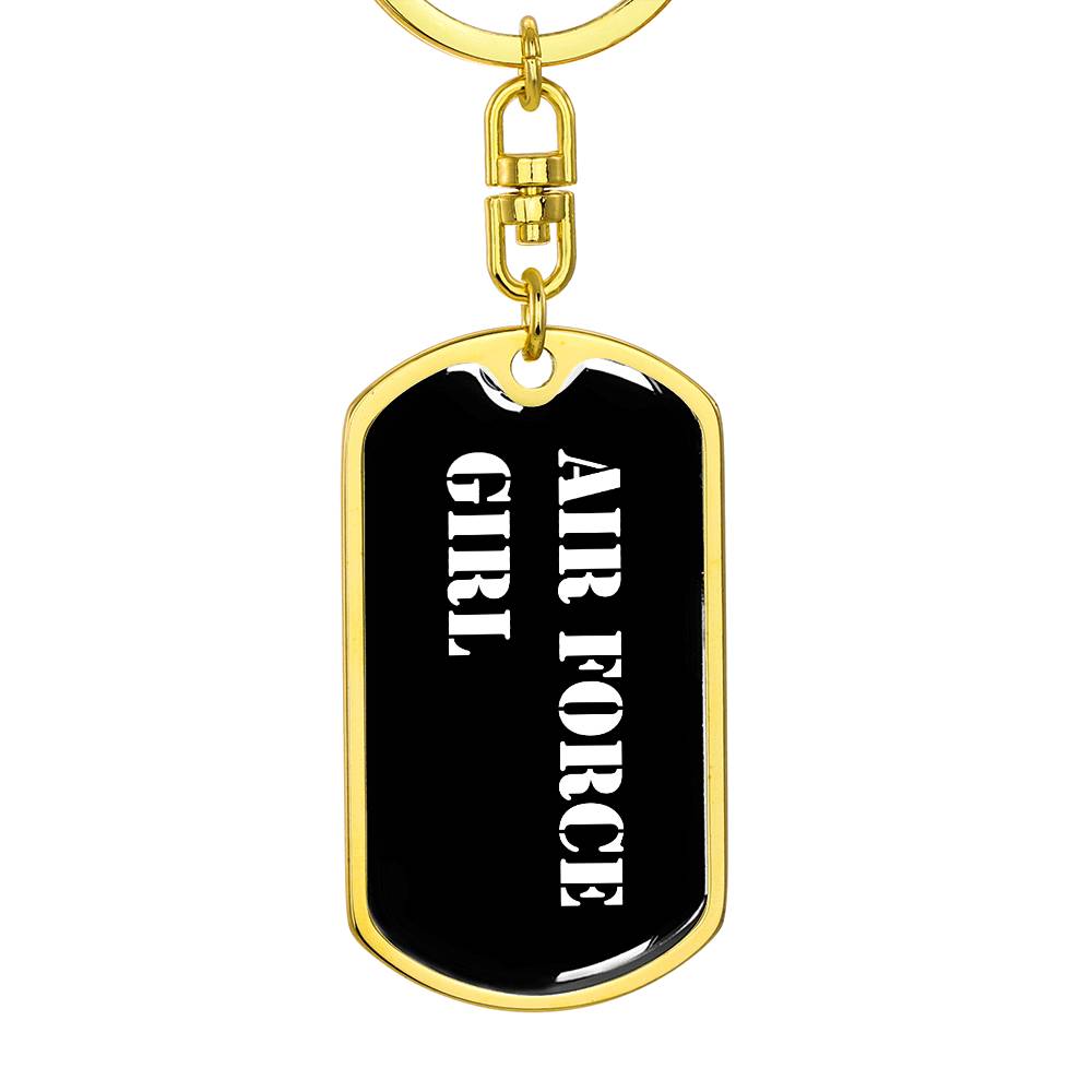 Air Force Girl v3 - Luxury Dog Tag Keychain