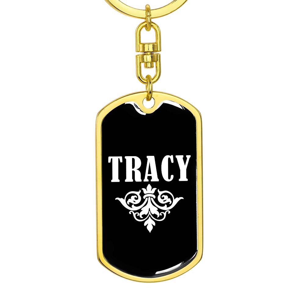 Tracy v03a - Luxury Dog Tag Keychain