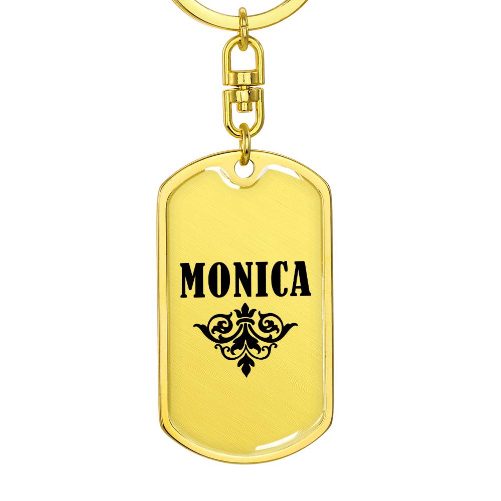 Monica v01a - Luxury Dog Tag Keychain