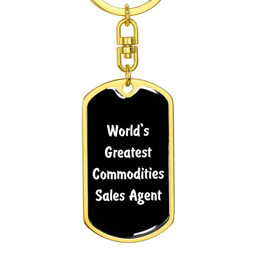 World's Greatest Commodities Sales Agent v3 - Luxury Dog Tag Keychain