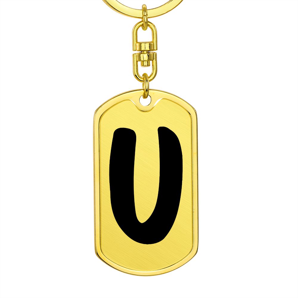 Initial U v1b - Luxury Dog Tag Keychain