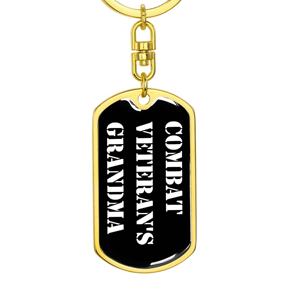 Combat Veteran's Grandma v3 - Luxury Dog Tag Keychain