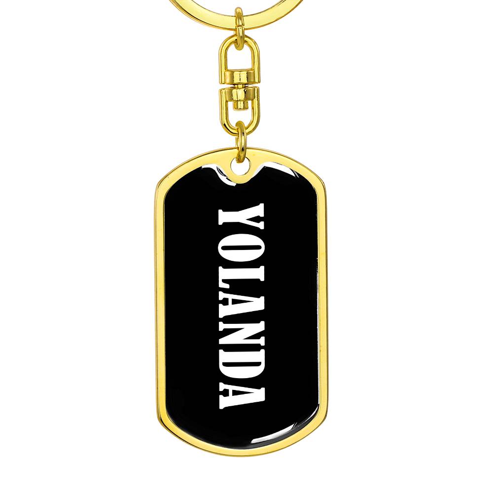 Yolanda v01w - Luxury Dog Tag Keychain