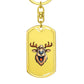 Funny Reindeer Face 01 - Luxury Dog Tag Keychain