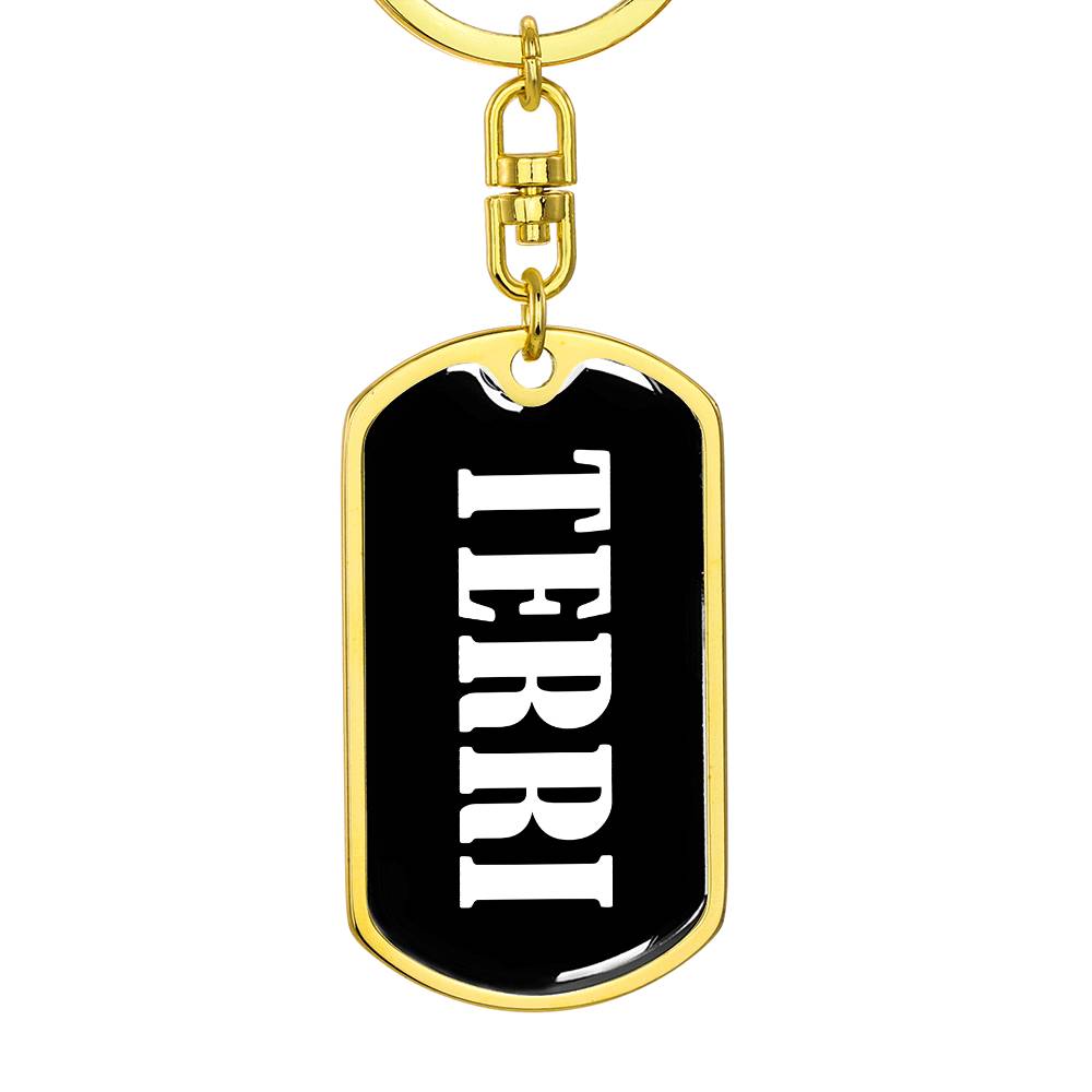 Terri v01w - Luxury Dog Tag Keychain