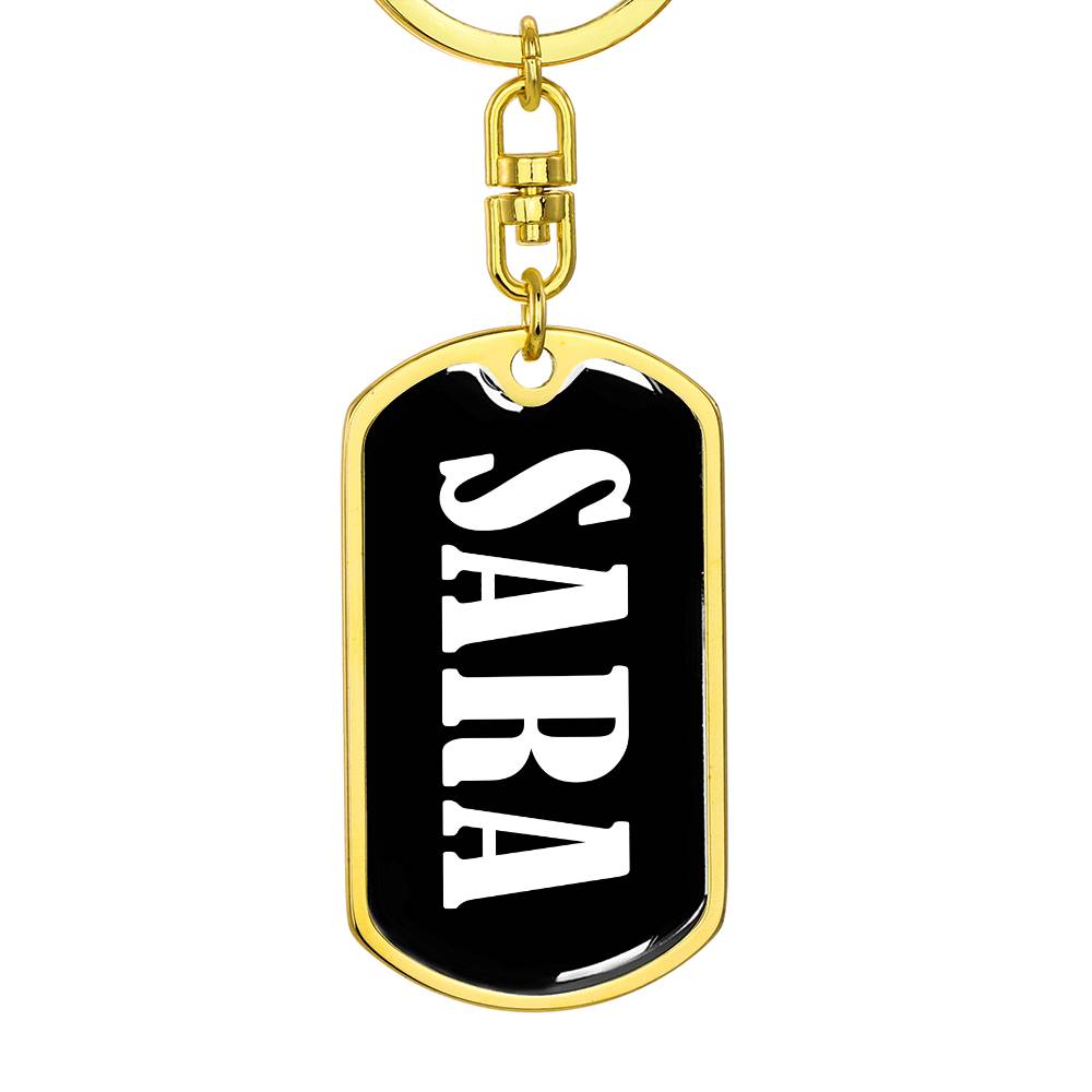 Sara v01w - Luxury Dog Tag Keychain