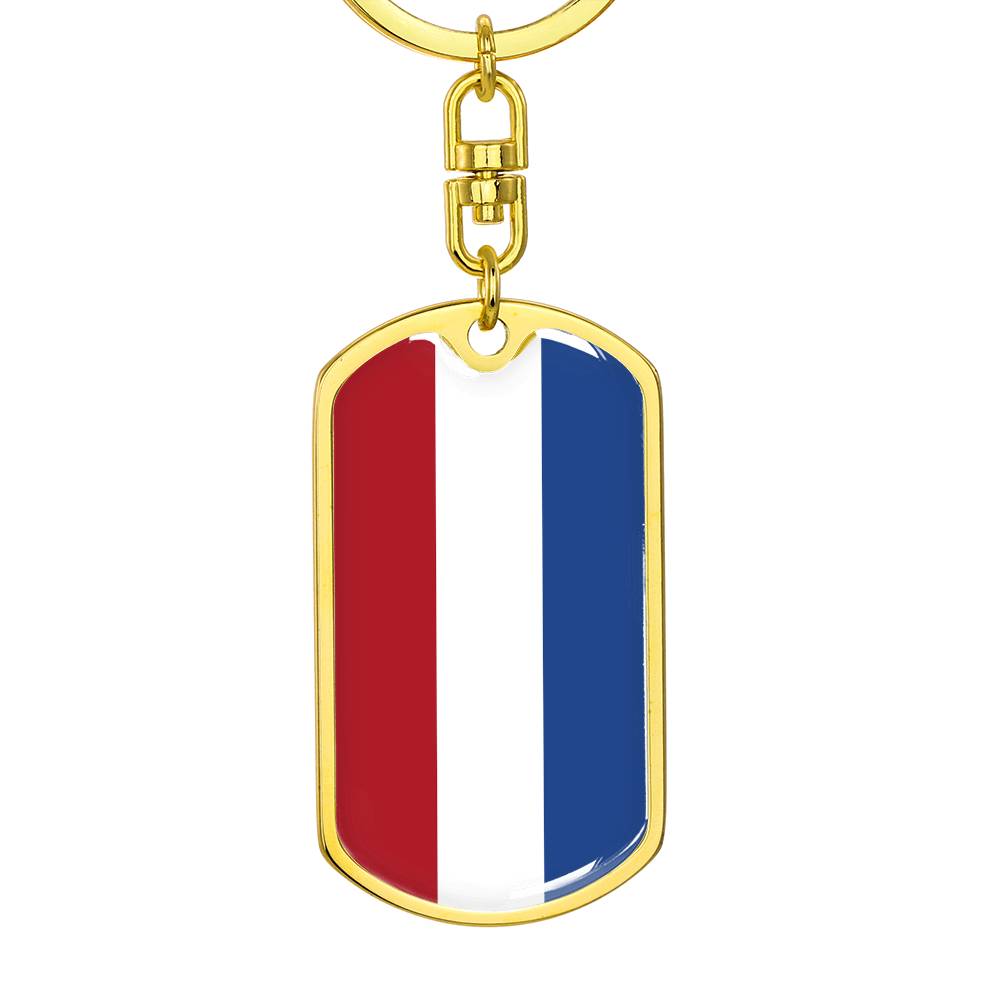 Dutch Flag - Luxury Dog Tag Keychain