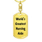 World's Greatest Nursing Aide - Luxury Dog Tag Keychain