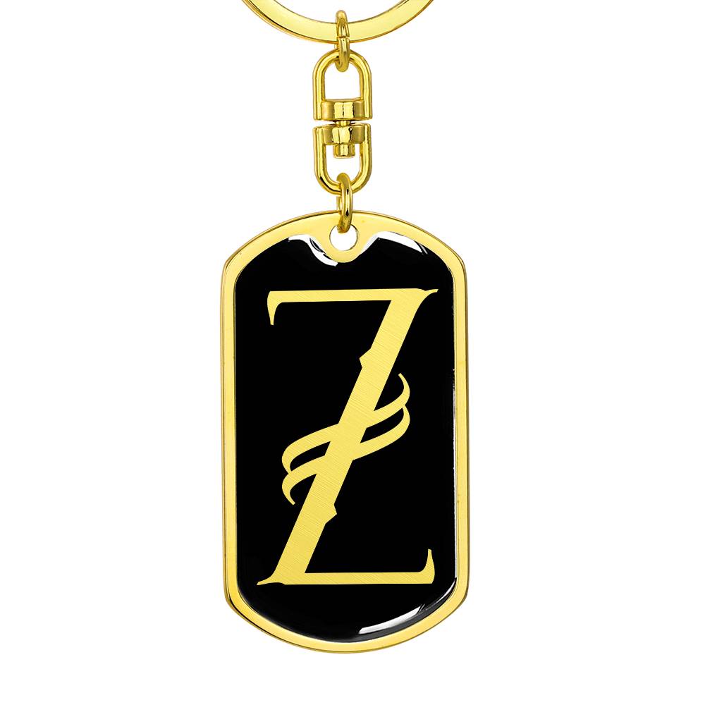 Initial Z v001-12 - Luxury Dog Tag Keychain