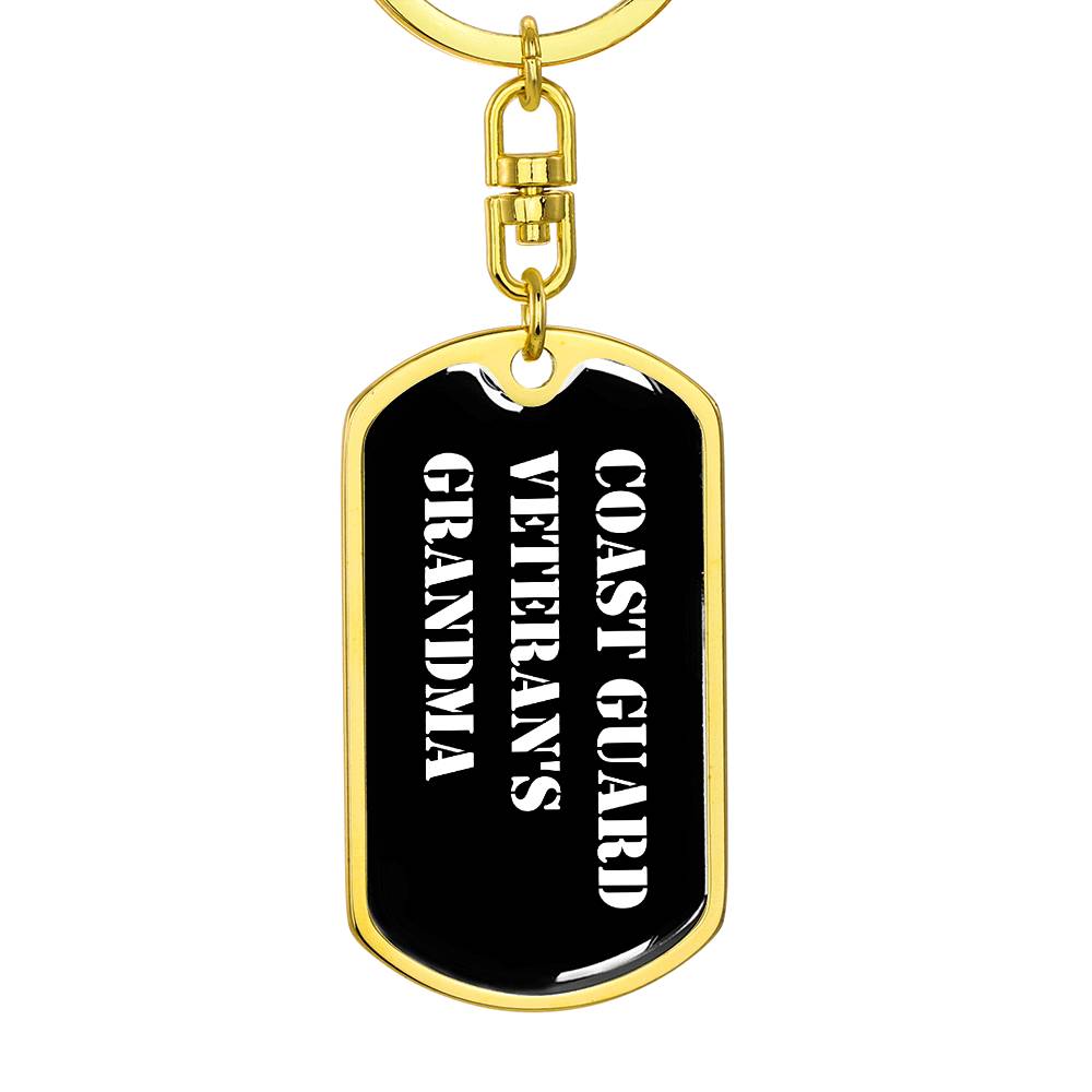 Coast Guard Veteran's Grandma v3 - Luxury Dog Tag Keychain