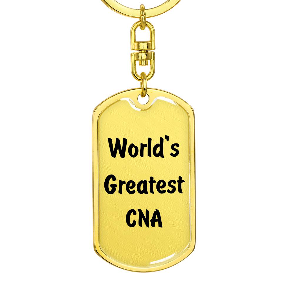 World's Greatest CNA - Luxury Dog Tag Keychain