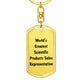 World's Greatest Scientific Products Sales Representative - Luxury Dog Tag Keychain