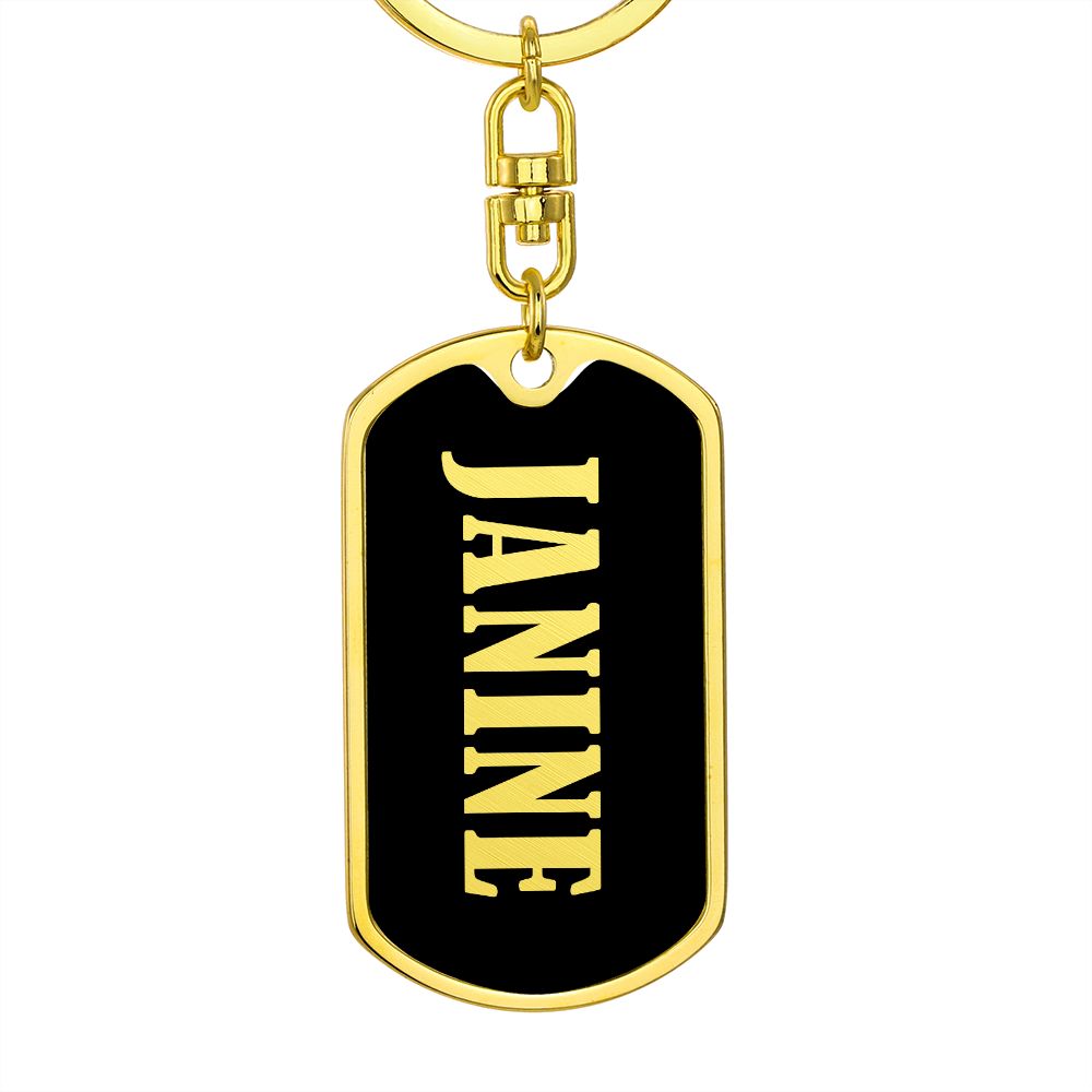 Janine v02 - Luxury Dog Tag Keychain
