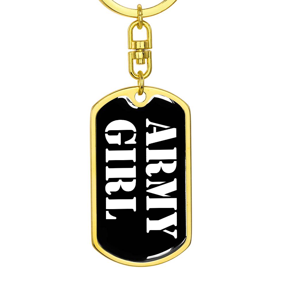Army Girl v3 - Luxury Dog Tag Keychain