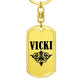 Vicki v01a - Luxury Dog Tag Keychain