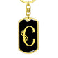 Initial C v001-12 - Luxury Dog Tag Keychain