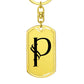 Initial P v001-11 - Luxury Dog Tag Keychain