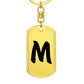 Initial M v1b - Luxury Dog Tag Keychain