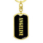 Angeline v02 - Luxury Dog Tag Keychain
