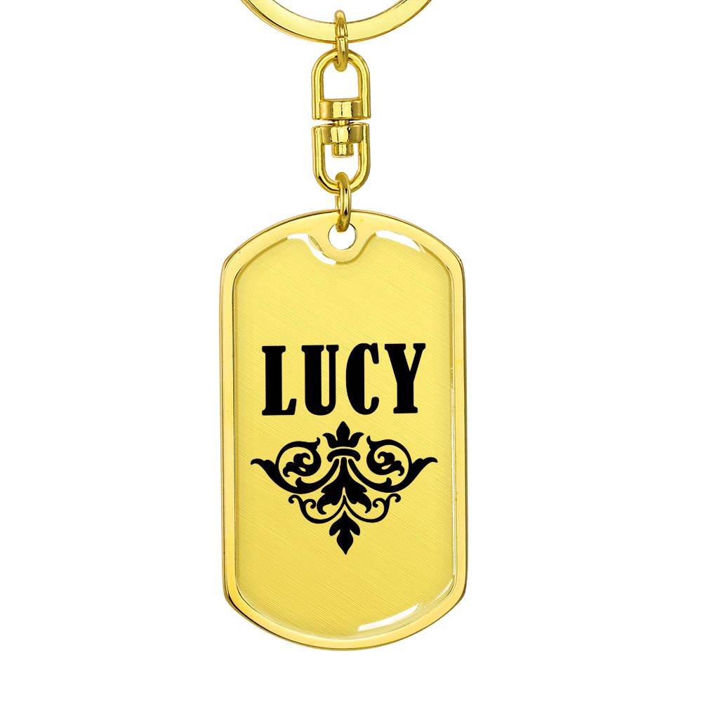 Lucy v01a - Luxury Dog Tag Keychain