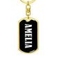 Amelia v01w - Luxury Dog Tag Keychain
