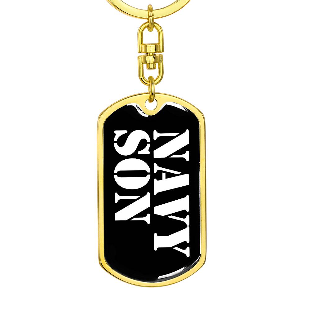 Navy Son v3 - Luxury Dog Tag Keychain