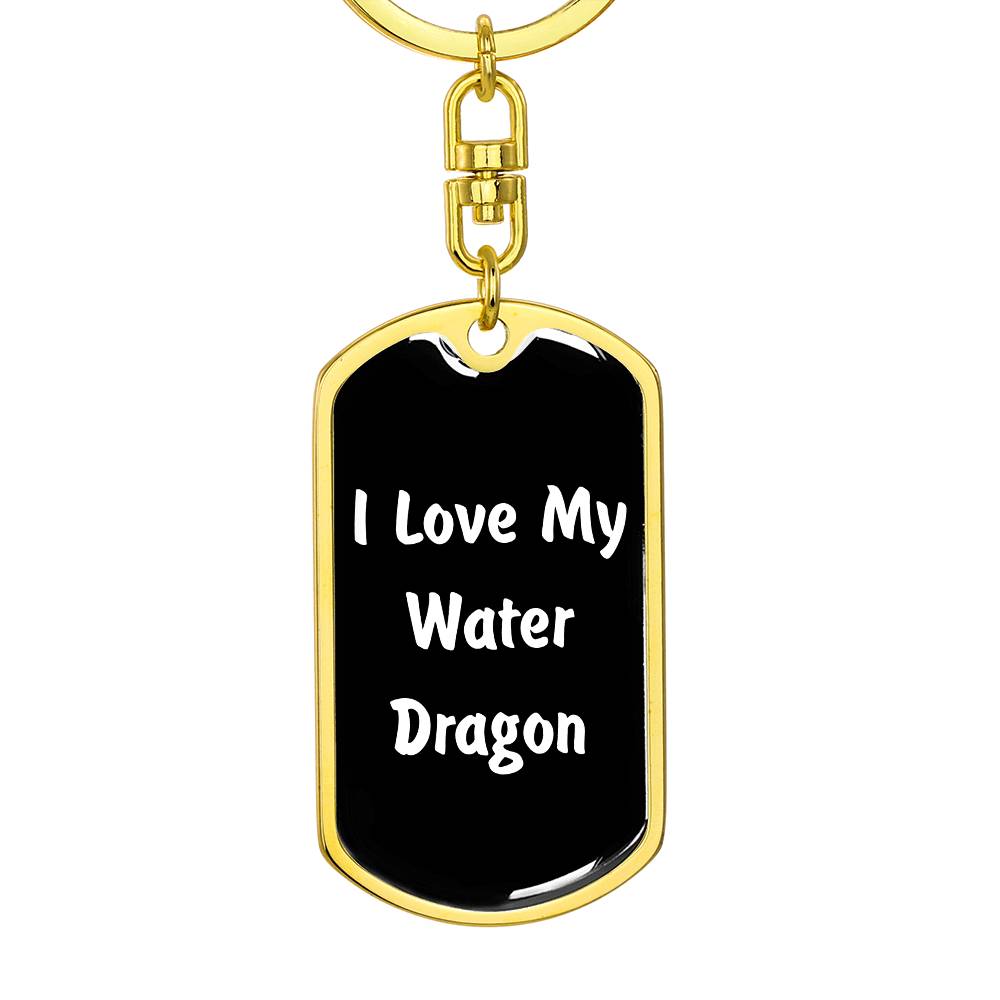 Love My Water Dragon v3 - Luxury Dog Tag Keychain