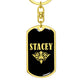 Stacey v02a - Luxury Dog Tag Keychain