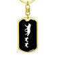 Mama Wolf With 2 Pups v3 - Luxury Dog Tag Keychain