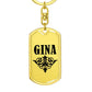 Gina v01a - Luxury Dog Tag Keychain