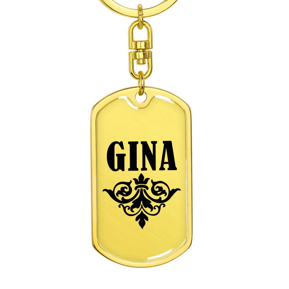 Gina v01a - Luxury Dog Tag Keychain