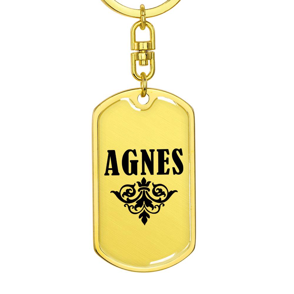 Agnes v01a - Luxury Dog Tag Keychain