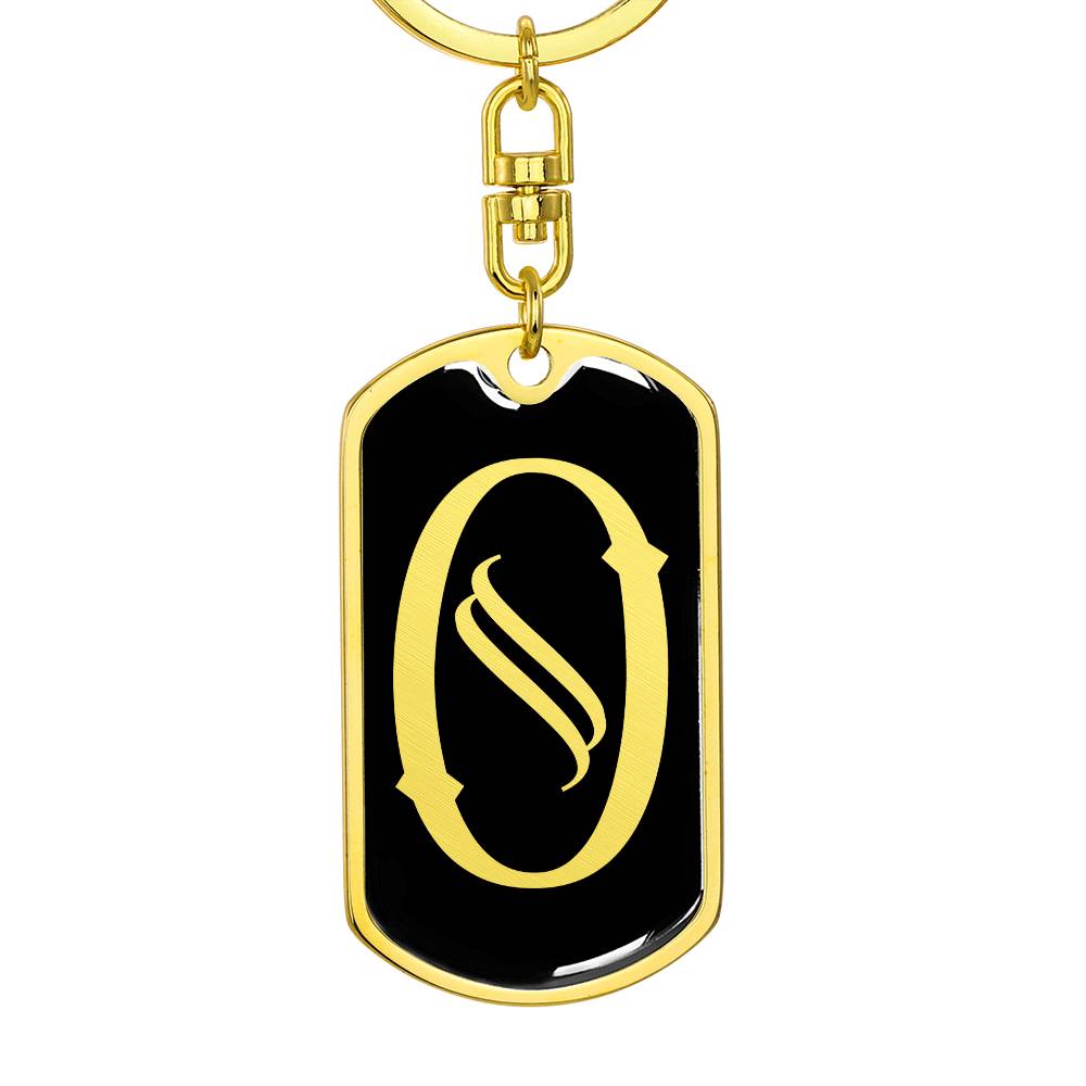 Initial O v001-12 - Luxury Dog Tag Keychain