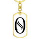 Initial O v001-14 - Luxury Dog Tag Keychain