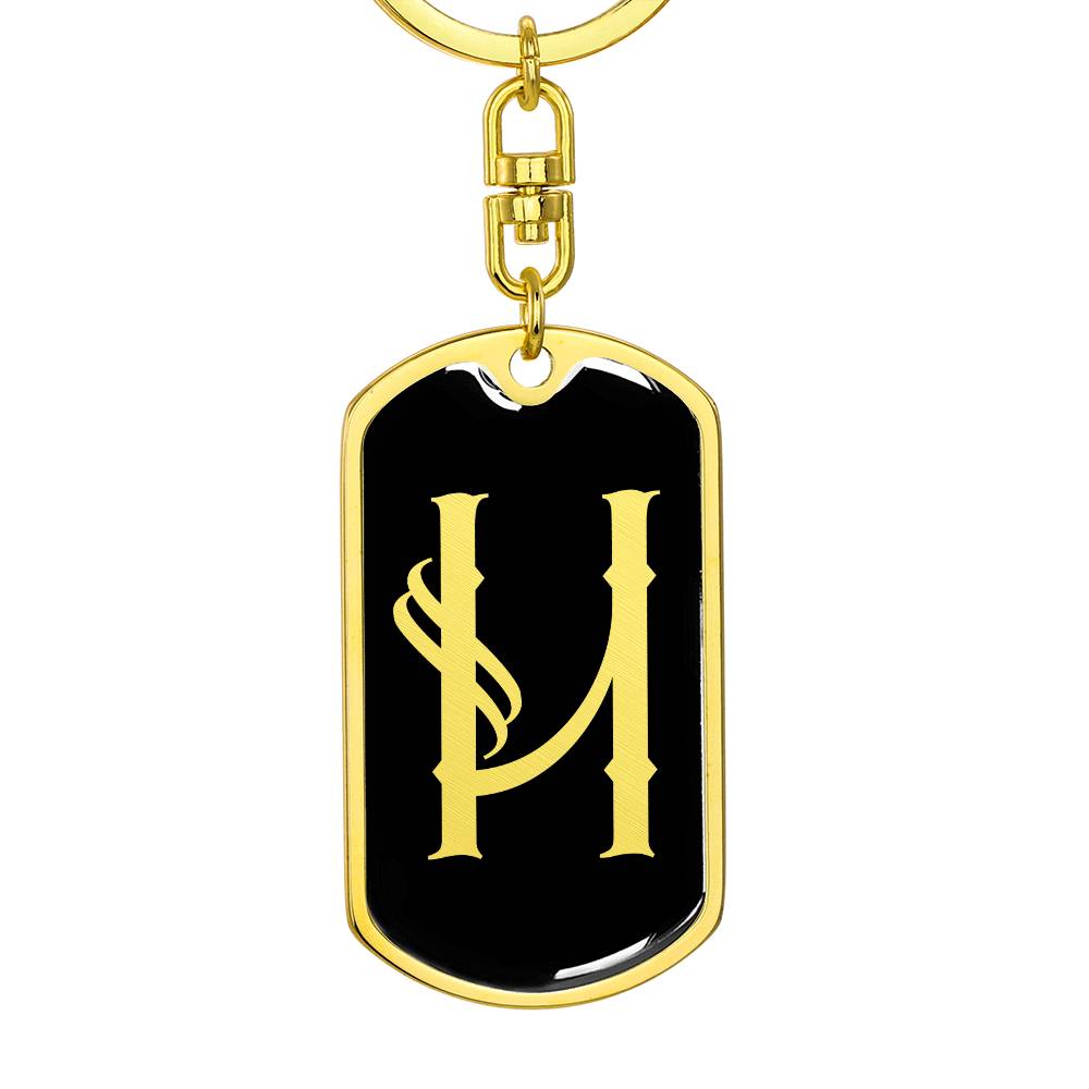 Initial H v001-12 - Luxury Dog Tag Keychain