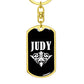 Judy v03a - Luxury Dog Tag Keychain