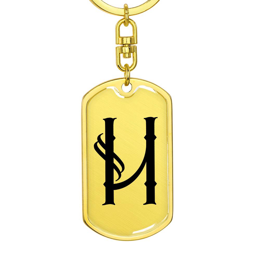 Initial H v001-11 - Luxury Dog Tag Keychain