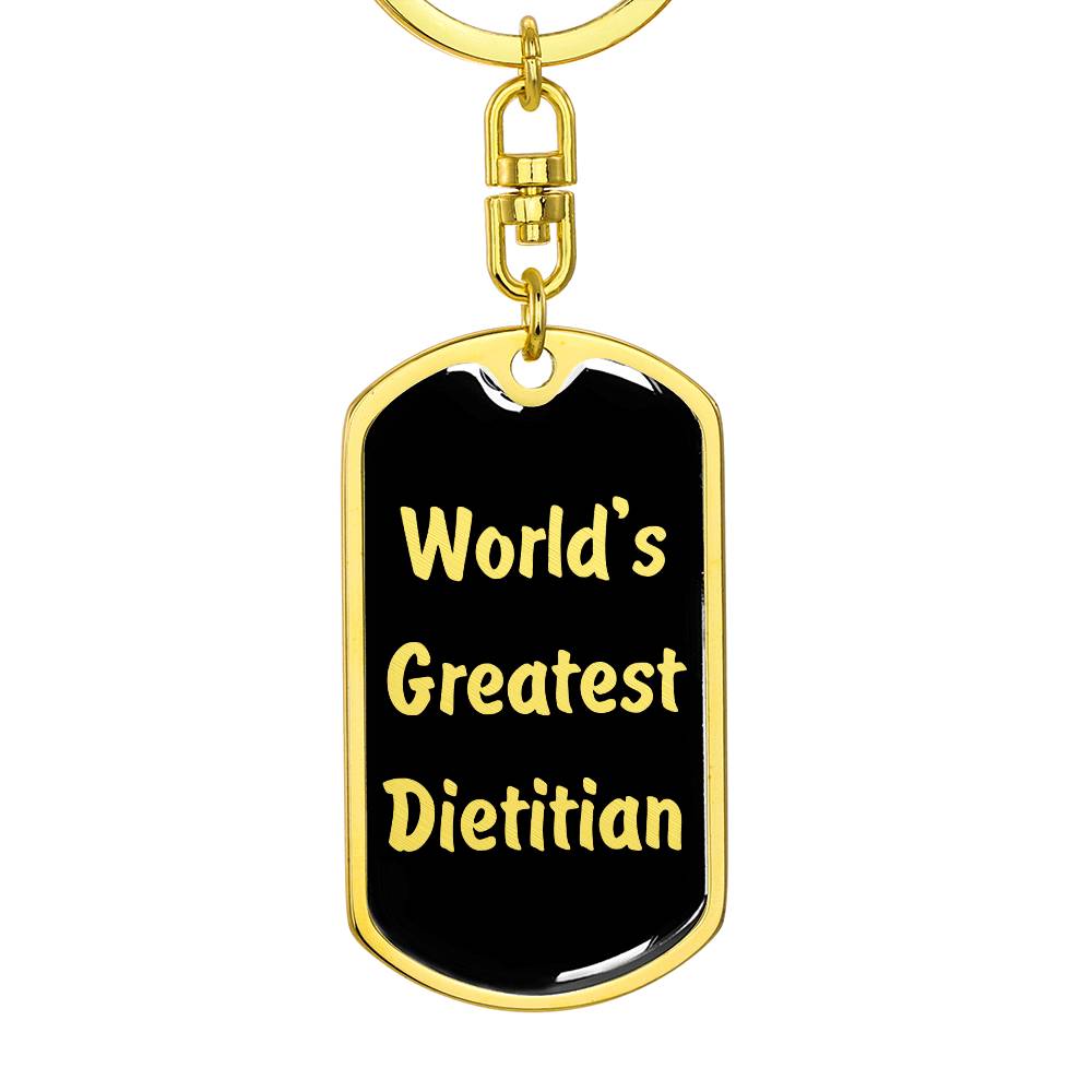 World's Greatest Dietitian v2 - Luxury Dog Tag Keychain