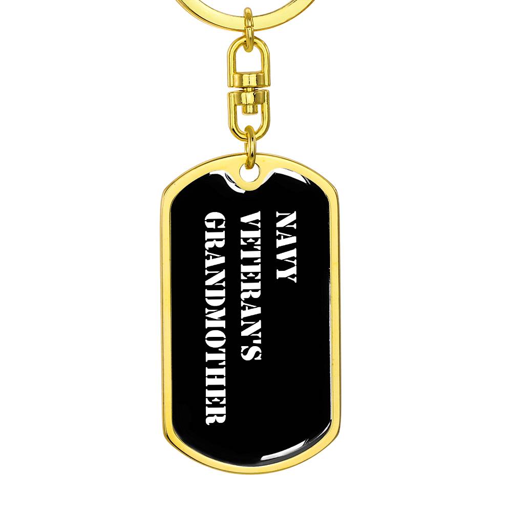 Navy Veteran's Grandmother v3 - Luxury Dog Tag Keychain