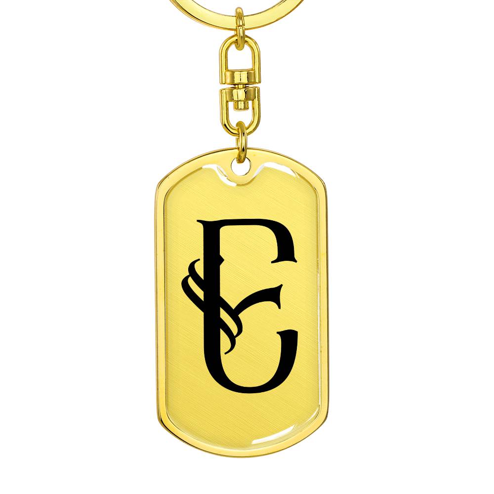 Initial E v001-11 - Luxury Dog Tag Keychain