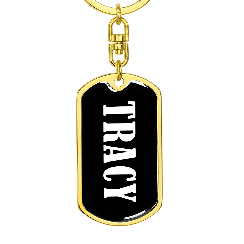 Tracy v01w - Luxury Dog Tag Keychain